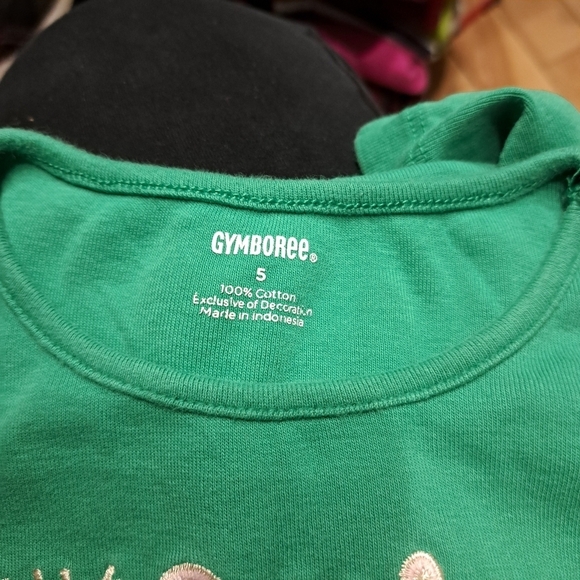 Gymboree girls size 5 green Daddy's Little Charmer embroidered long sleeve shirt - Picture 2 of 3